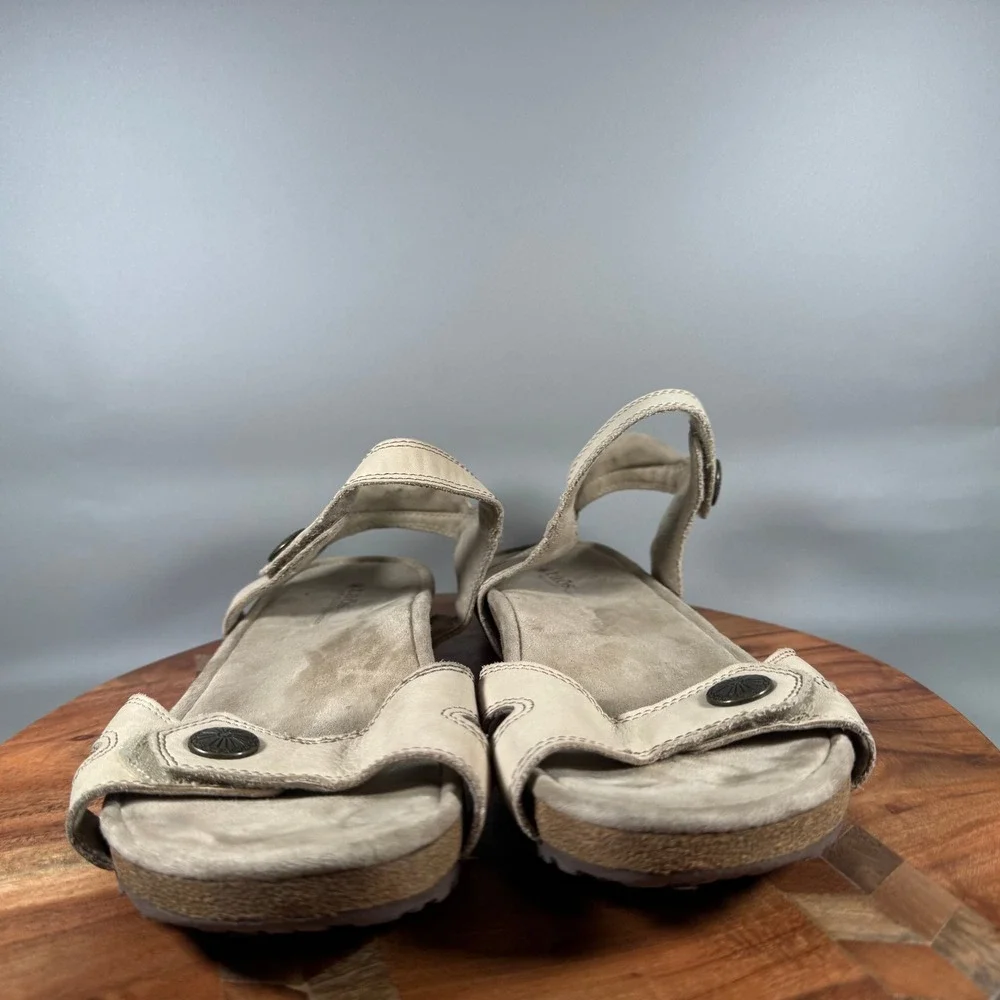 Taos Louise Stone Leather Adjustable Strap Sandals Womens 10 Euro 41 RLOU-13089